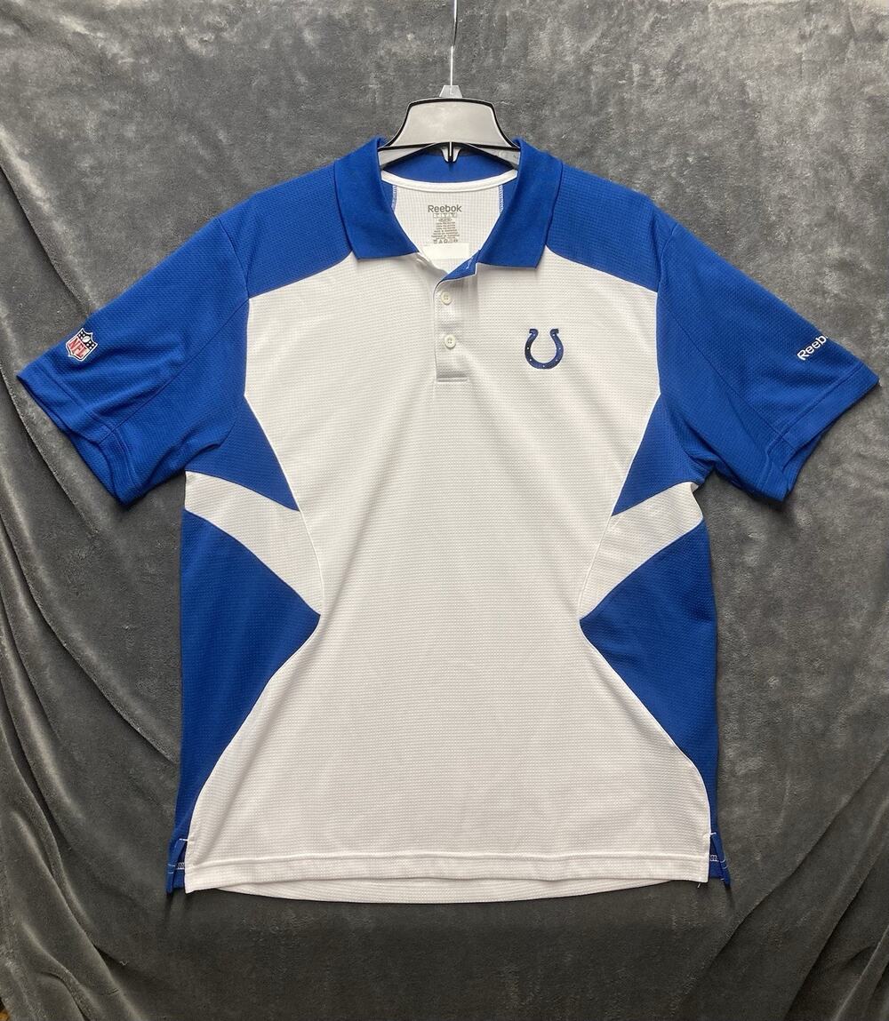 VTG Y2K Reebok Indianapolis Colts NFL Embroidered Polo Shirt Mens PlayDry L
